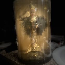 Vintage 1990 Bob Mackie Gold Barbie 1st in Series Complete with Dome & Framed Sketch  5405 NRFB
