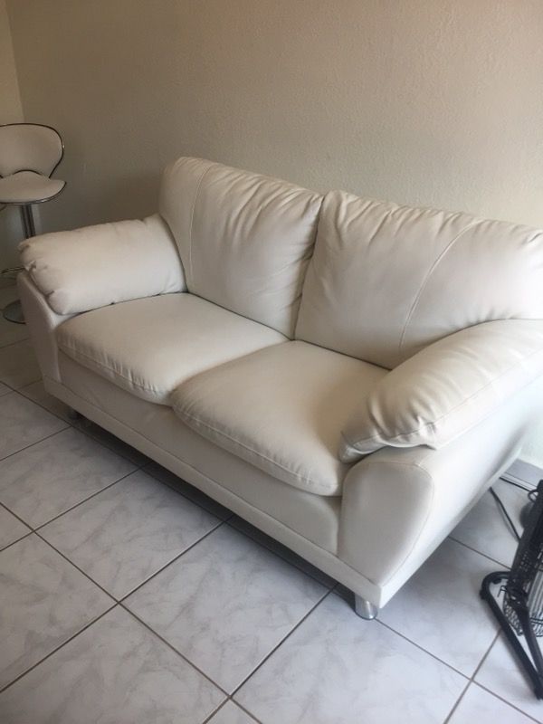 White sofa leather
