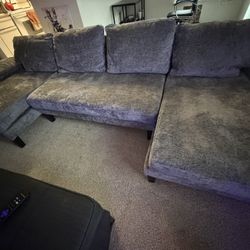 Dark Grey U Shaped Couch | 112 Inch Sectional | 1 Month Old 