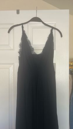 Used Navy Blue Formal Dress Long Length Chiffon Material