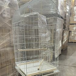 Large Dome Top Parrot Bird Cage With Removable Rolling Stand 
