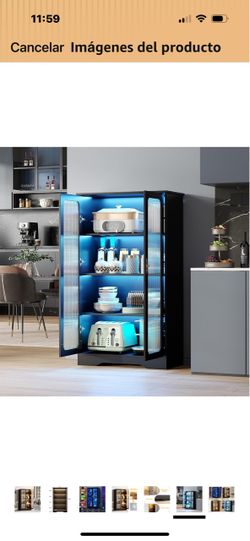 Black Display Cabinet with LED Lighting