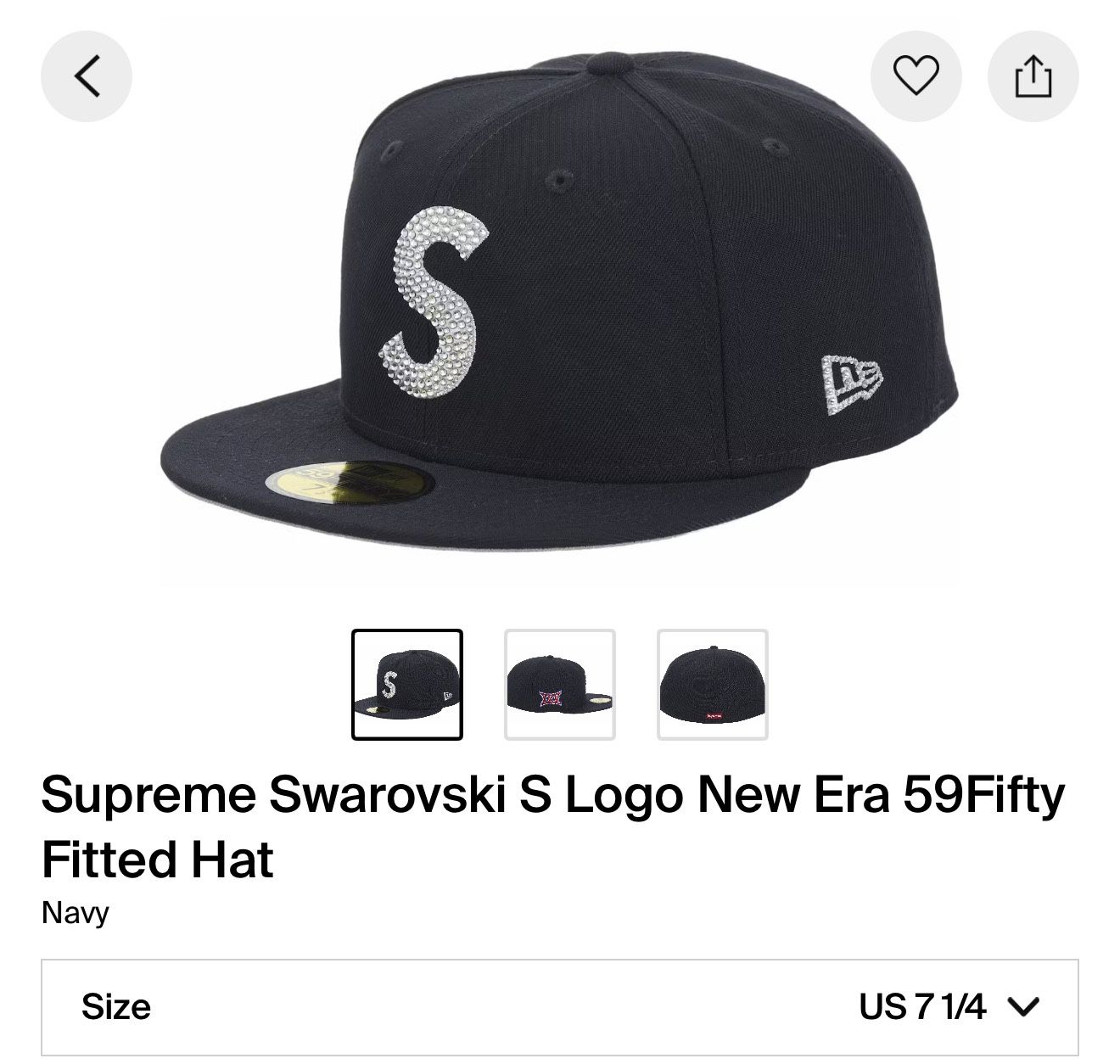 Supreme Swarovski Fitted Navy