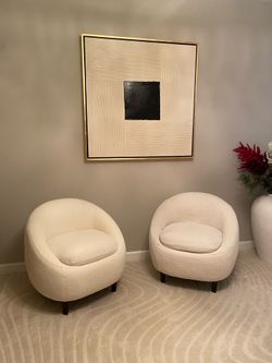 Boucle Accent chair set of two $280