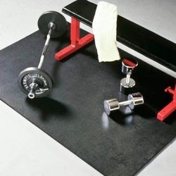 Gym Mat - Super Heavy Duty Quality - Commercial Grade Solid Vinyl - Home Gym Mat, Black, New