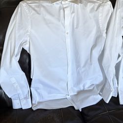 Men’s Button Down White Shirts Size Medium 
