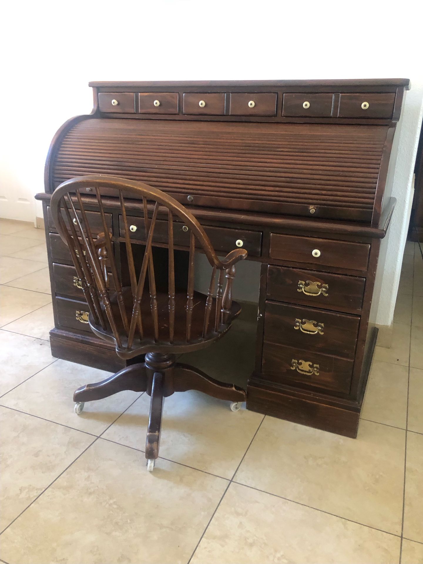 Ethan Allen Secretary Desk & Chair