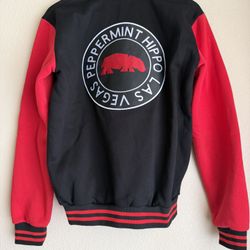 Peppermint Hippo Bomber Varsity Jacket (Small)