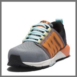 Timberland PRO Women's Radius Composite Safety Toe Athletic Industrial Work Shoe, Grey/Black/Orange Size 9