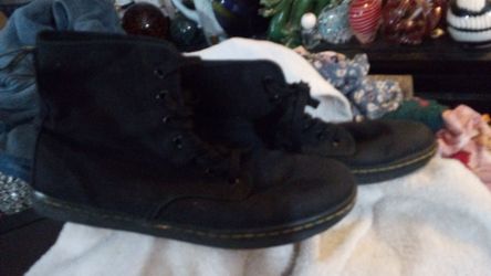 Dr Martens high top canvas shoes