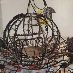 Vintage Wire Basket, Candle Holder - Cinderella Pumpkin Carriage