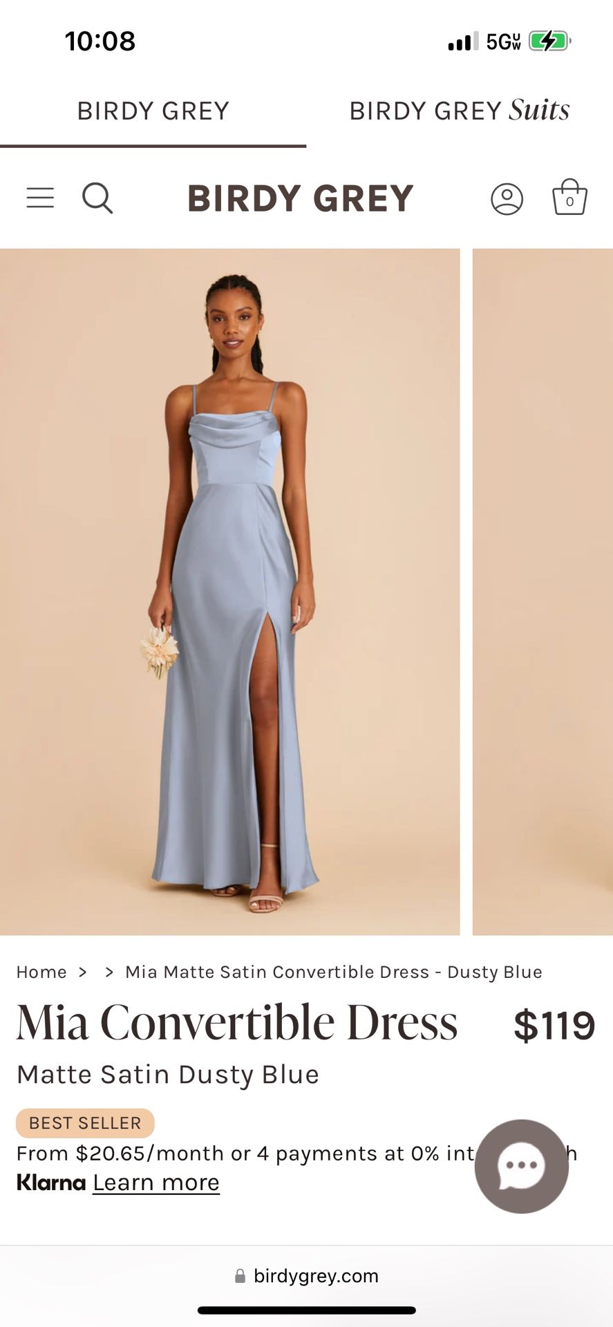 New Dusty Blue Formal Dress Convertible Size L (8-10)