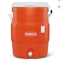 Igloo 10-Gallon Seat Top Water Jug with Cup Dispenser - Orange