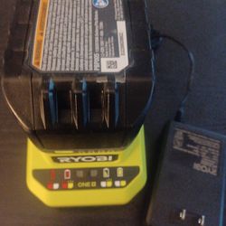 Ryobi 18V 4 ah Battery & Charger