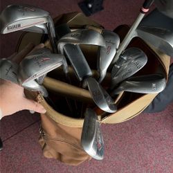 Assorted Golf Clubs And Bags