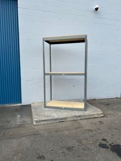 Shelving 48 in W x 24 in D American Made 3 Teir Used Heavy Duty Steel Boltless Storage Rack Delivery Available