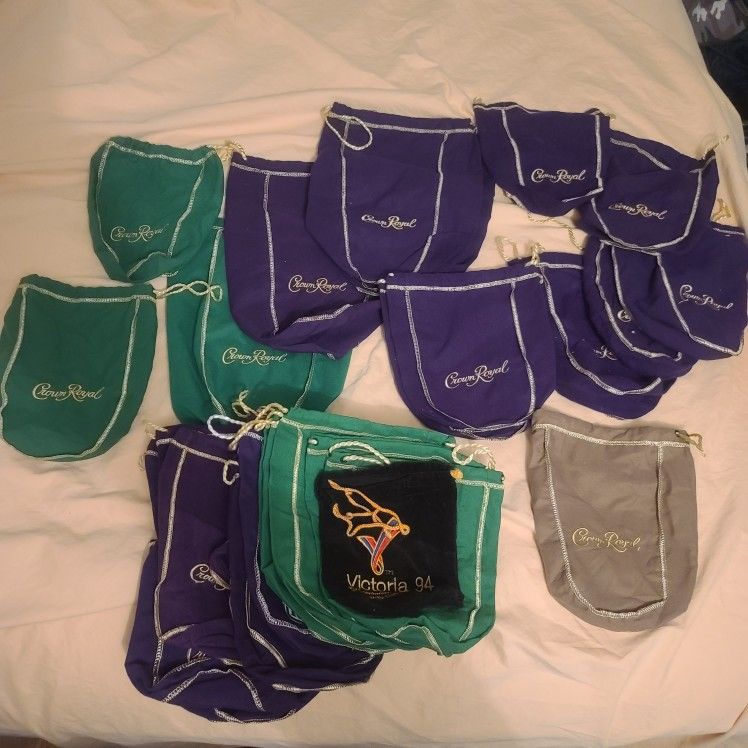 34 Crown Royal Cloth Sack Bags