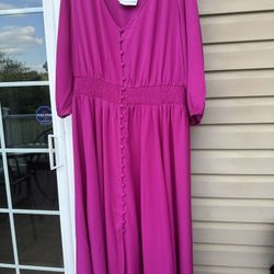 City Chic Trendy Plus Size L /20 Desire Purple-pink V-neck Maxi Dress. NWT!