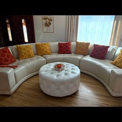 White leather sofa
