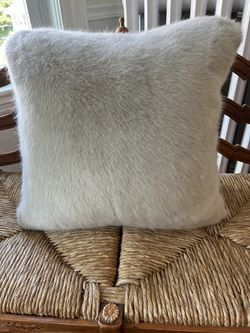 20” Fluffy White Faux Fur Pillow
