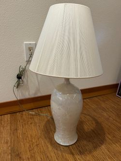 Capiz Finish Porcelain Lamp