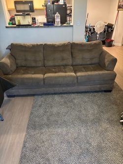 Brown Microfiber 3-Seat Sofa
