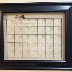 Glass Write On Framed Calendar 