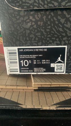 AJ 3 red 10.5