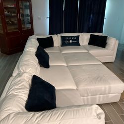 100% leather 8 piece sectional