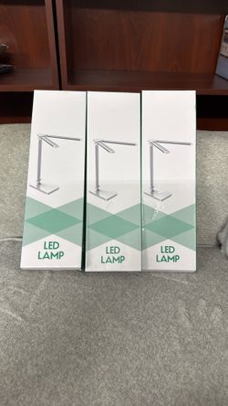 led lamp on table