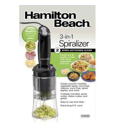 Hamilton Beach 3-Cone Spiralizer - Black - Yahoo Shopping