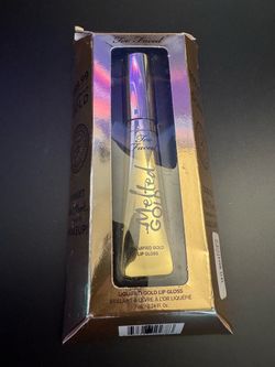 New Two Faced Melted Gold Liquified Lip Gloss Pure Gold Long Wear High Shine