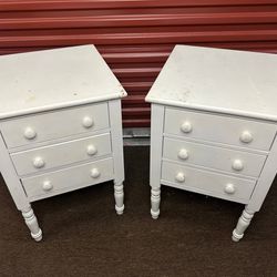 WHITE NIGHT STANDS HOME BEDROOM OFFICE FURNITURE WOOD A1