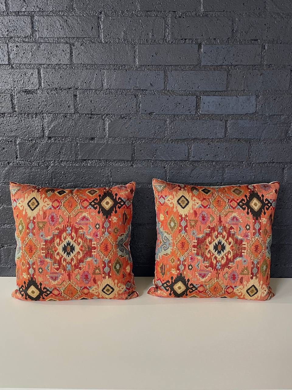 Pair of Antique Italian Decorative Square Textile Pillow Set, c.1920’s
- Delivery Available