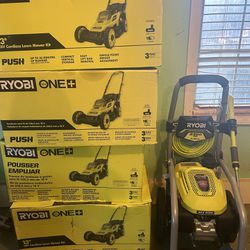 4 Electric Mowers And Pressure Washers 