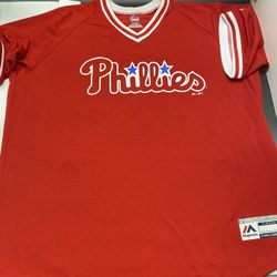 GARY MADDOX Philadelphia Phillies Size Extra Large Majestic Cool Base Vintage