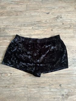PINK Victoria's Secret Black Crushed Velvet Shorts