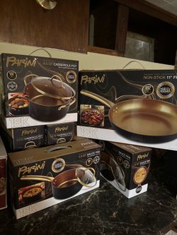 NEW copper cookware set — multiple pieces