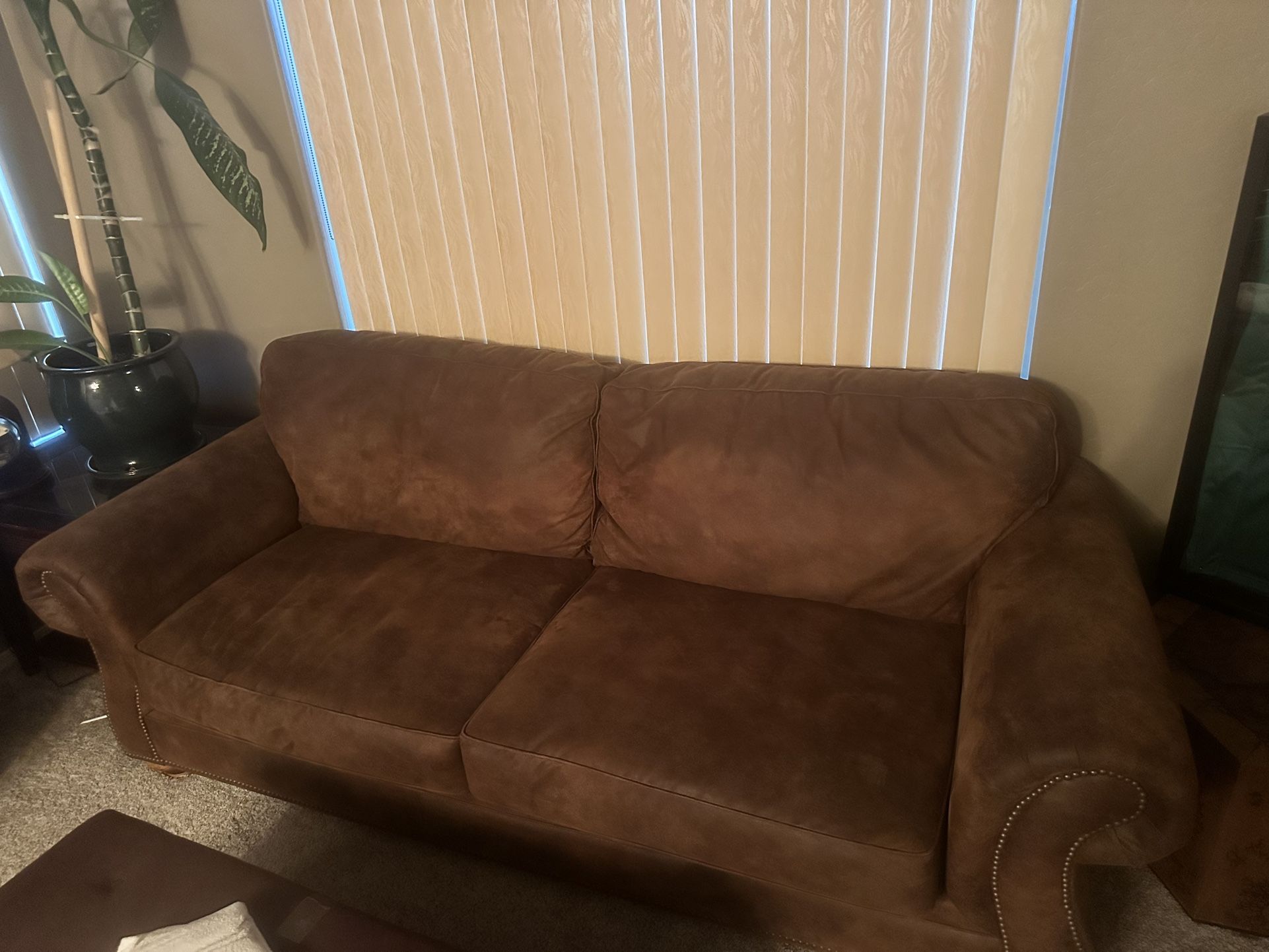 Suede Couch and Loveseat