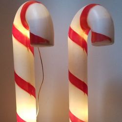 Blow Mold Christmas Candy Canes Display