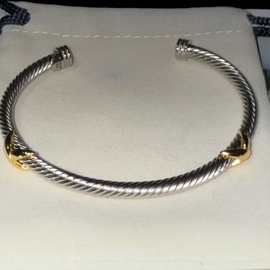 David Yurman 5mm With Sterling Silver And 750 Gold Accents On Bracelet