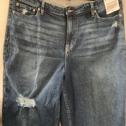 Women Sz 18W Calvin Klein High Rise Straight Leg Ankle Length Jeans