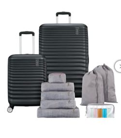 American Tourister Upturn 10 Piece Luggage Set Spinner Carry On Packing Cubes