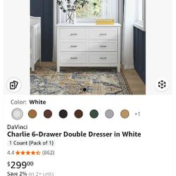 Charlie 6 Drawer Double Dresser