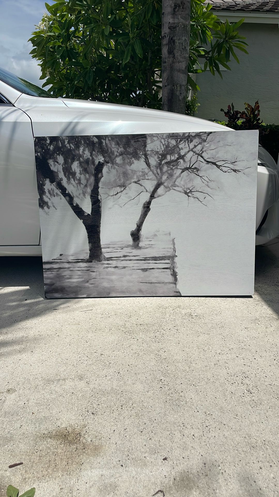 Black And White Tree Painting