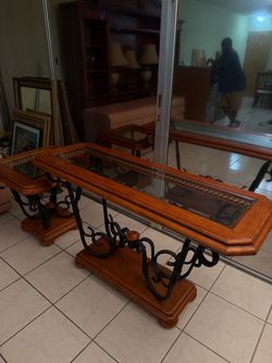 Malaysian wood table set