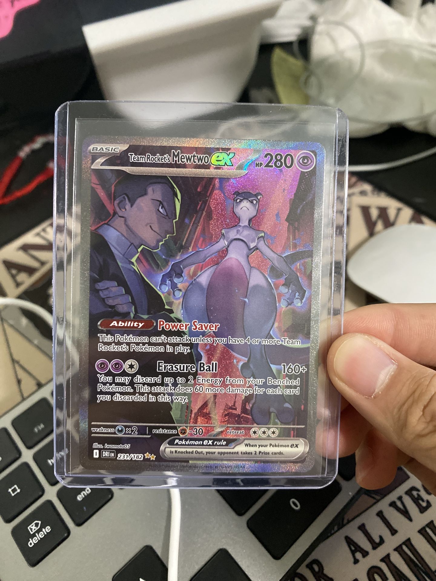 Pokémon TCG Destined Rivals Team Rockets Mewtwo EX Card 231/182