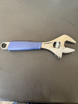 Snap On 10-Inch Adjustable Wrench with Blue Grip