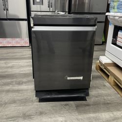 Samsung - 24" AutoRelease Dry Smart Built-In Stainless Steel Tub Dishwasher with 3rd Rack, Linear Wash, 39dBA - Black Stainless Steel