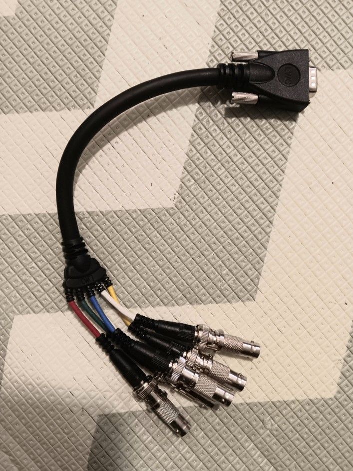 5 BNC to SVGA Cable 1FT VGA RGB Coax Black